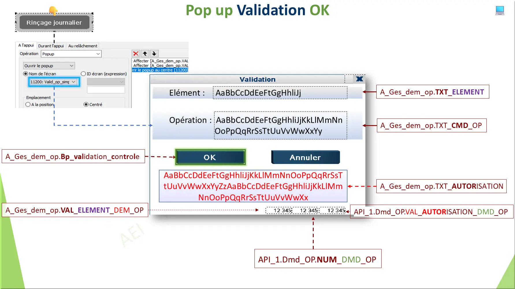 Pop up Validation OK
